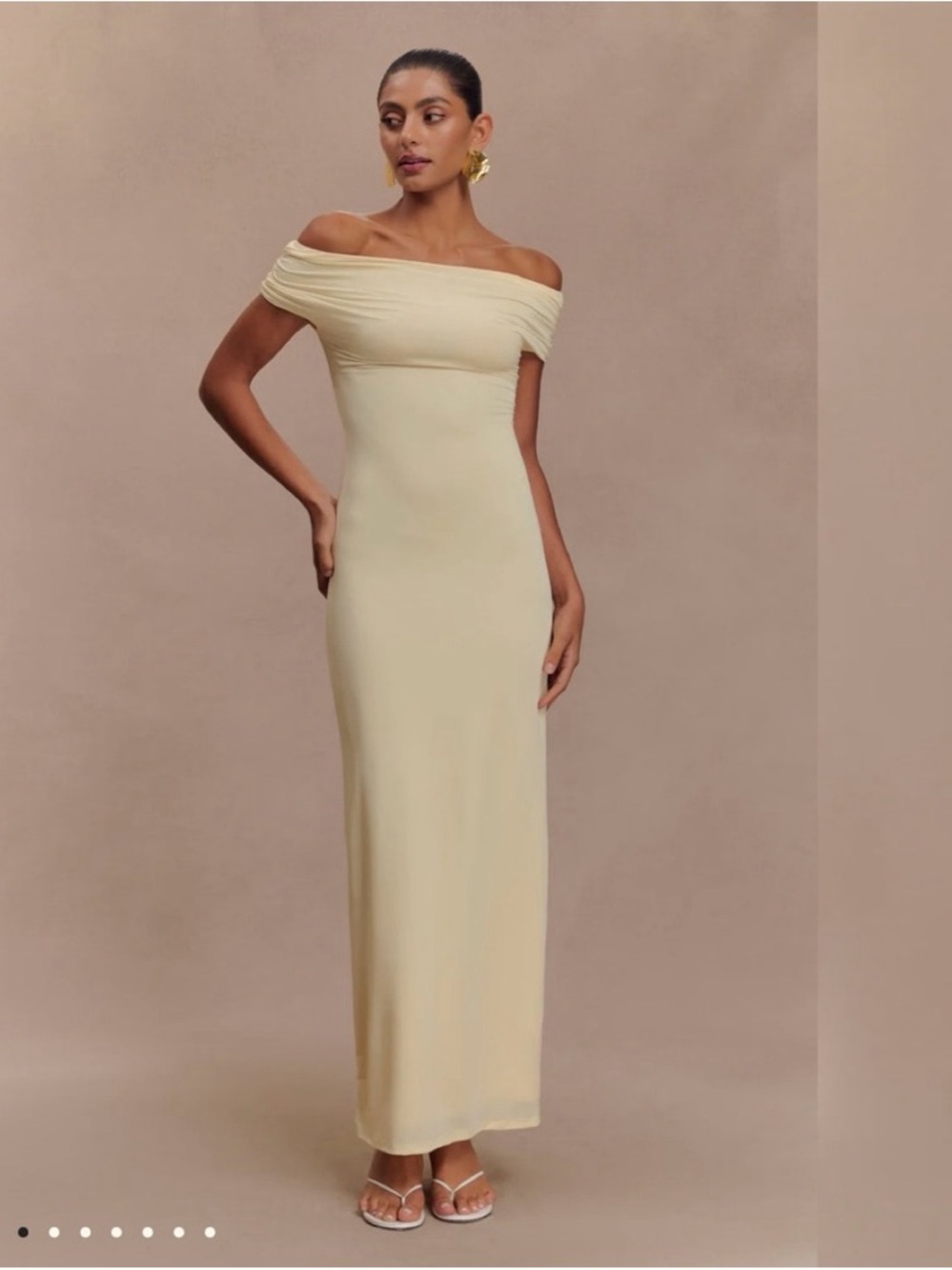 Meshki yellow off the shoulder cutout back Maxi Dress